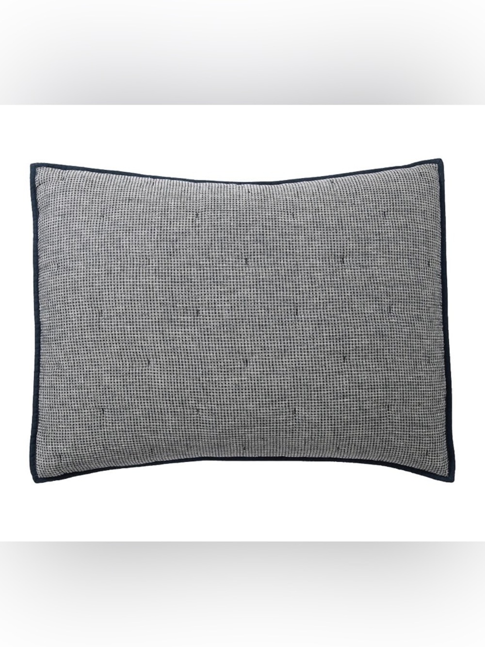 NWT Pottery Barn European Flax Linen Waffle Quilted Standard Sham in Midnight